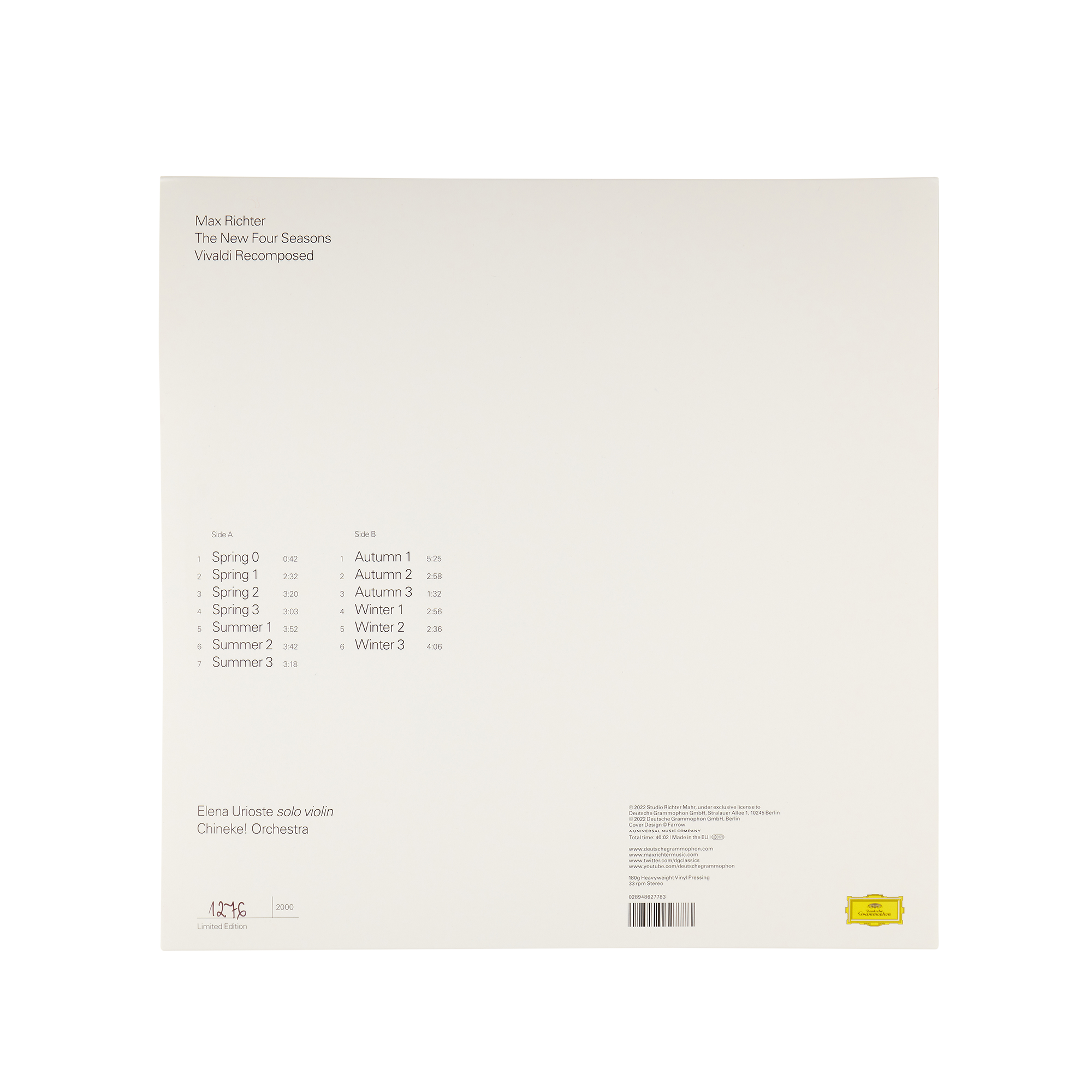 Max Richter - The New Four Seasons - Vivaldi Recomposed: Orange Marble LP